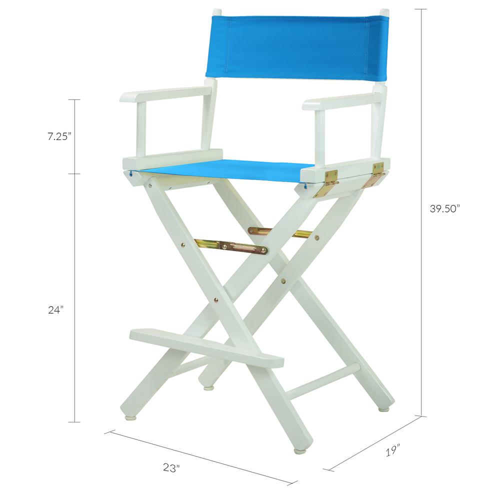 24" Director's Chair White Frame-Turquoise Canvas. Picture 6