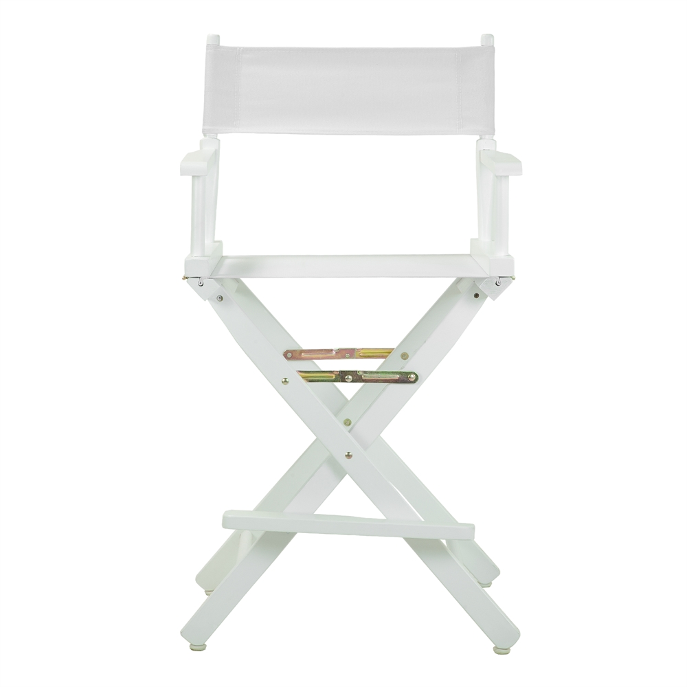 24" Director's Chair White Frame-White Canvas. Picture 1