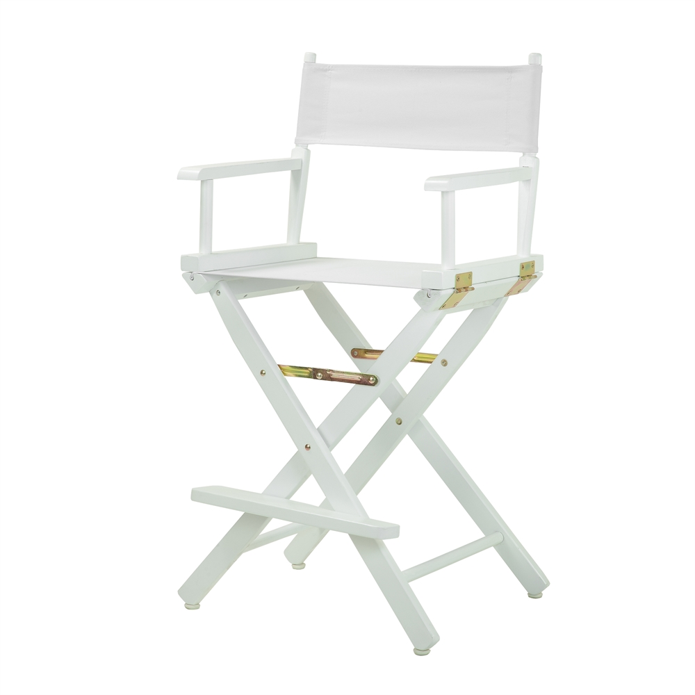 24" Director's Chair White Frame-White Canvas. Picture 2
