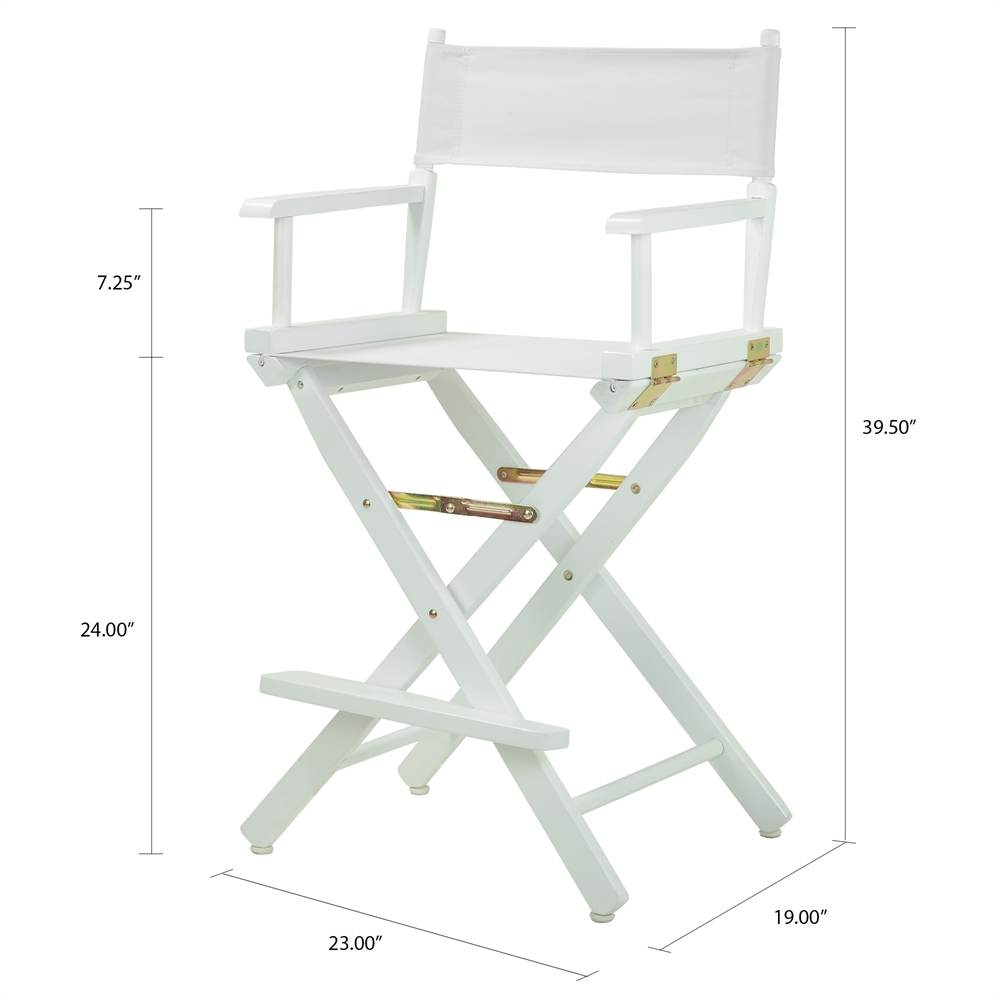 24" Director's Chair White Frame-White Canvas. Picture 5