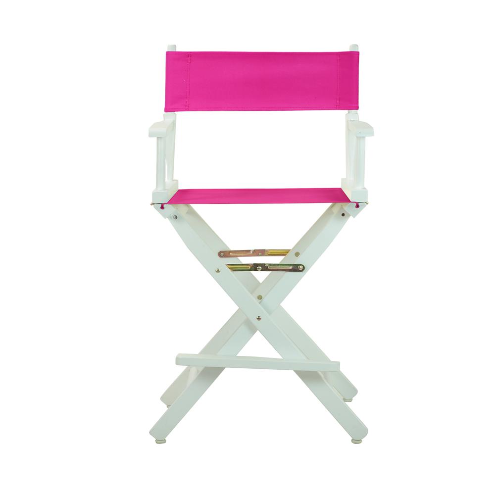 24" Director's Chair White Frame-Magenta Canvas. Picture 1