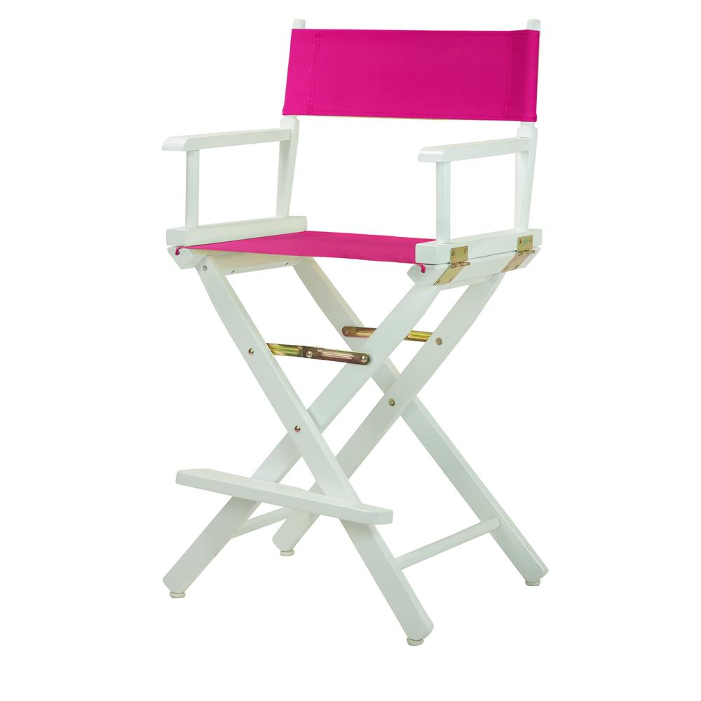24" Director's Chair White Frame-Magenta Canvas. Picture 5