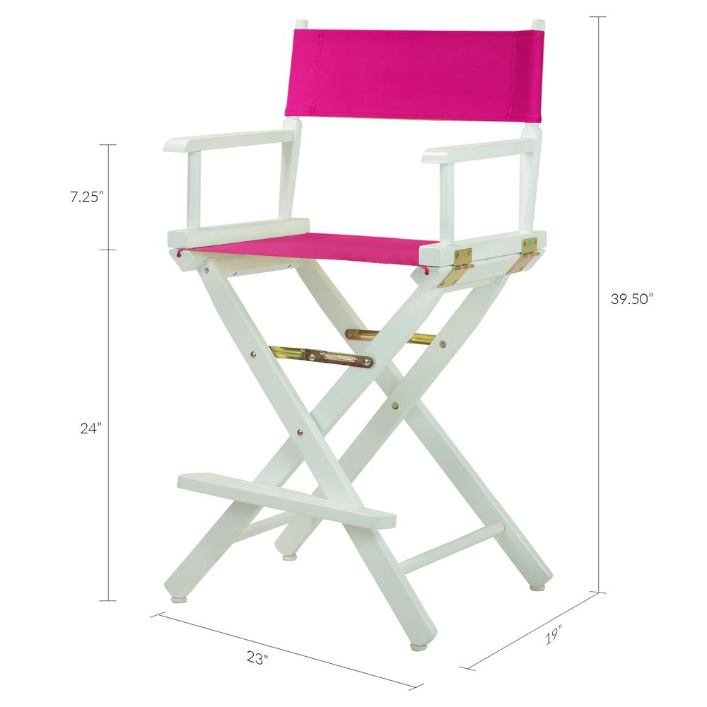 24" Director's Chair White Frame-Magenta Canvas. Picture 6