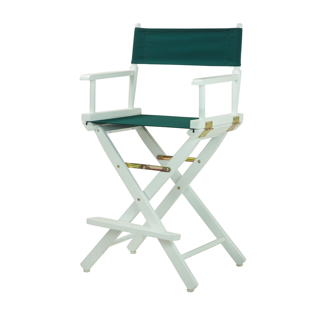 24" Director's Chair White Frame-Hunter Green Canvas. Picture 2