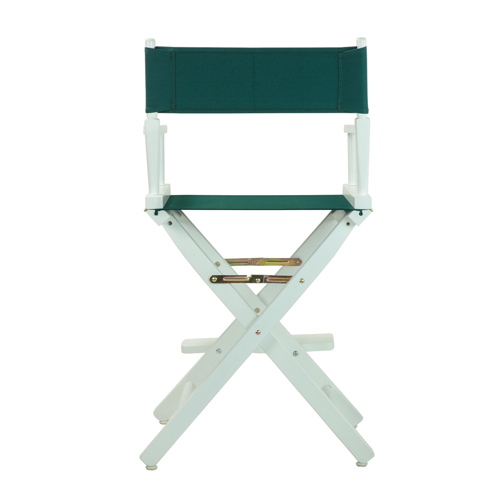 24" Director's Chair White Frame-Hunter Green Canvas. Picture 4
