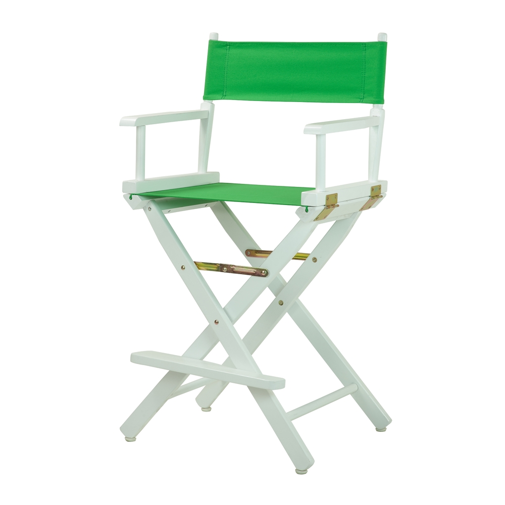 24" Director's Chair White Frame-Green Canvas. Picture 2