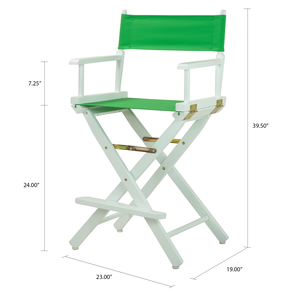 24" Director's Chair White Frame-Green Canvas. Picture 5
