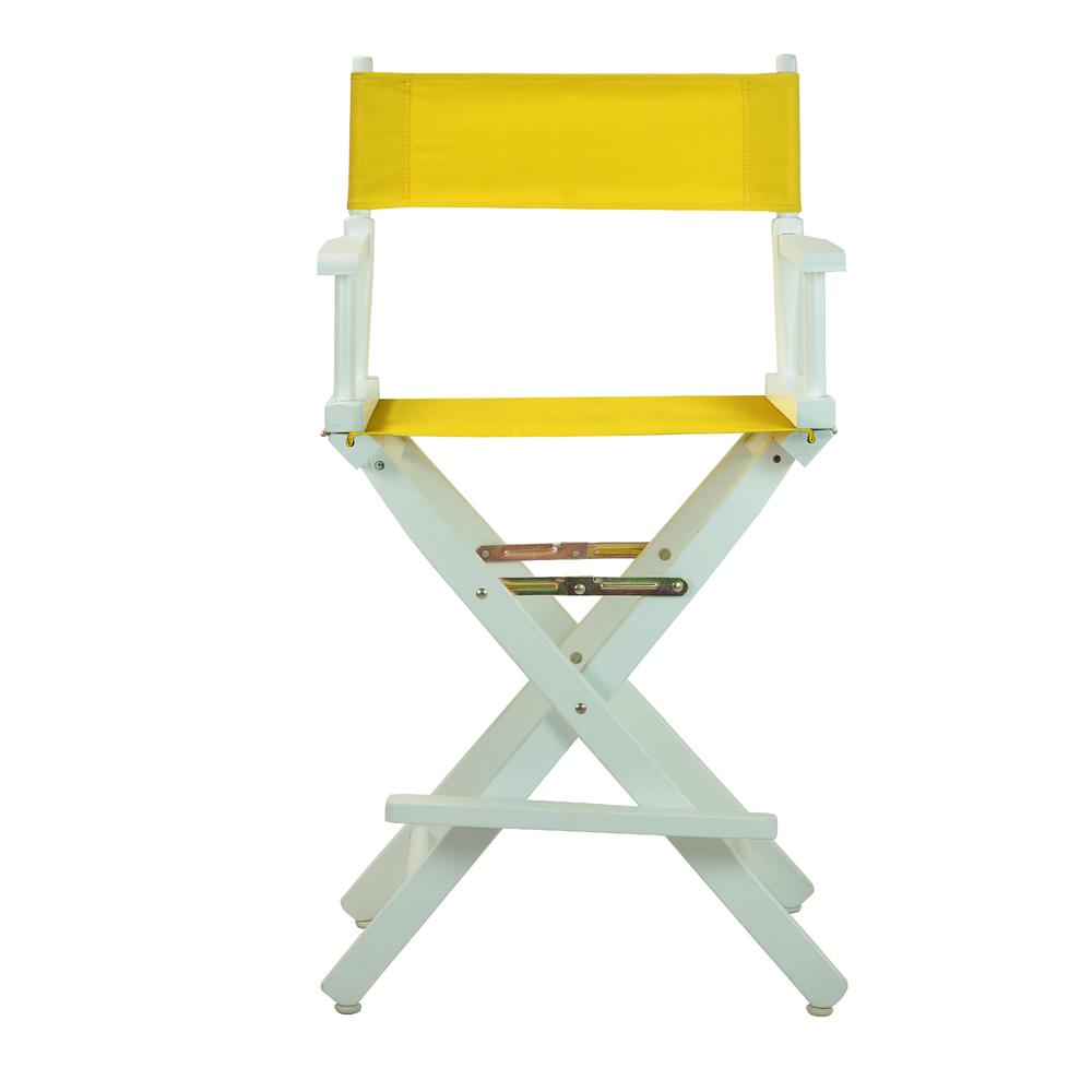 24" Director's Chair White Frame-Gold Canvas. Picture 1