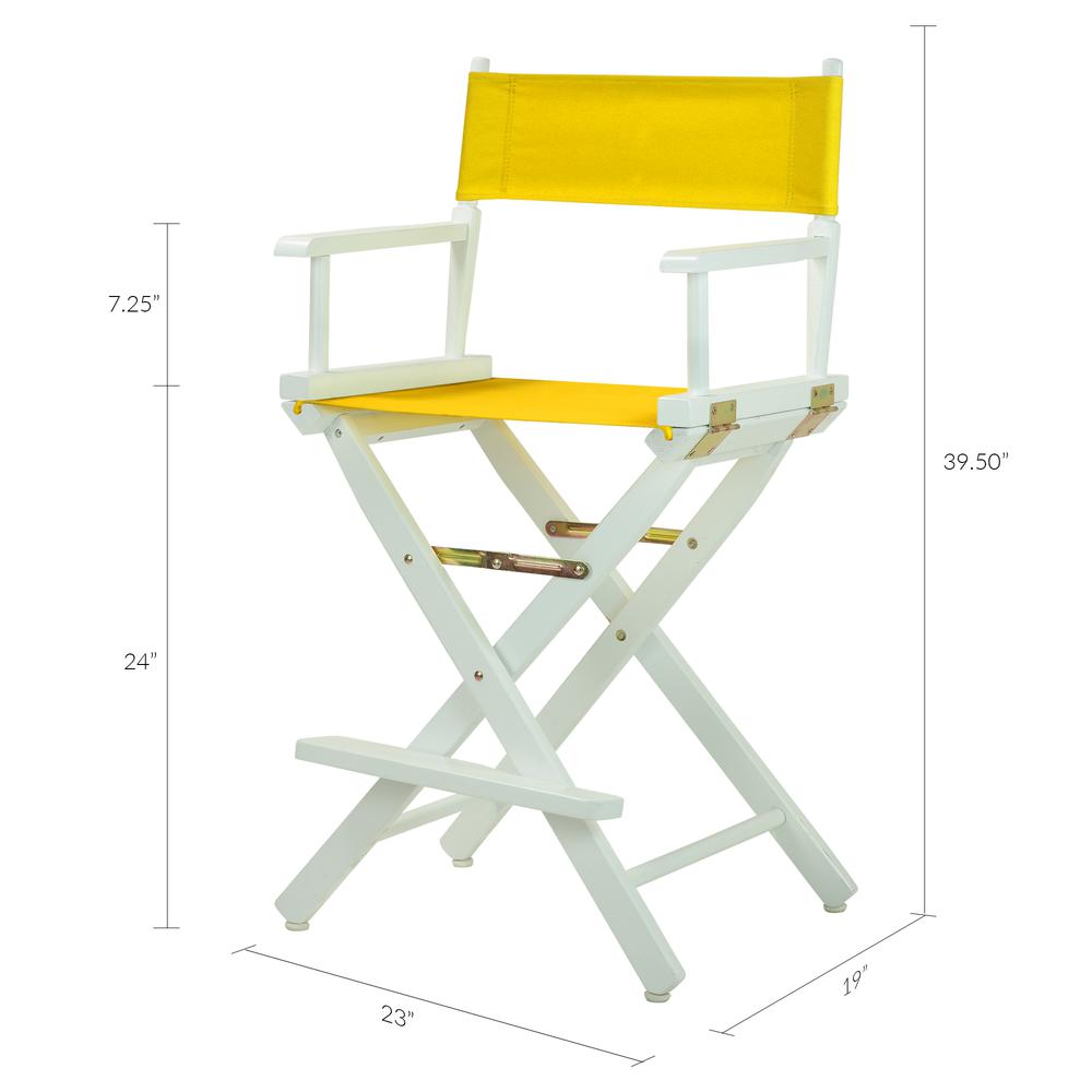 24" Director's Chair White Frame-Gold Canvas. Picture 6