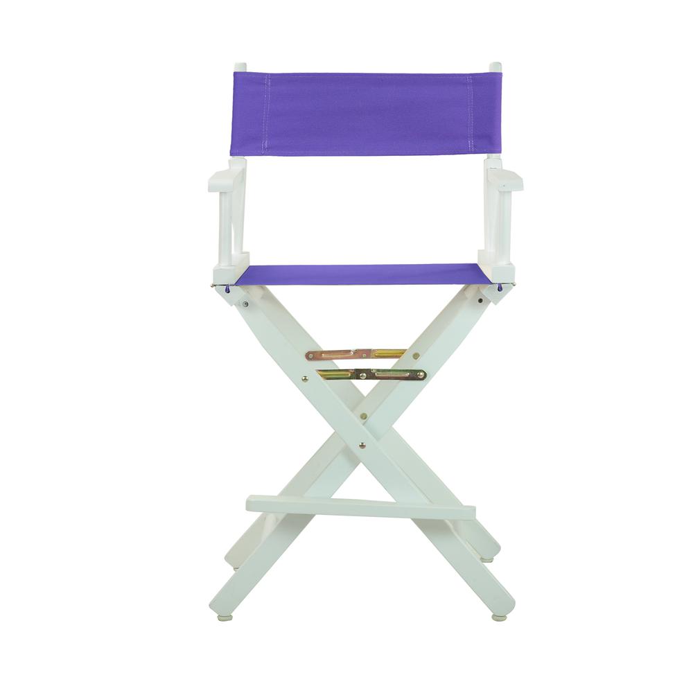 24" Director's Chair White Frame-Purple Canvas. Picture 1