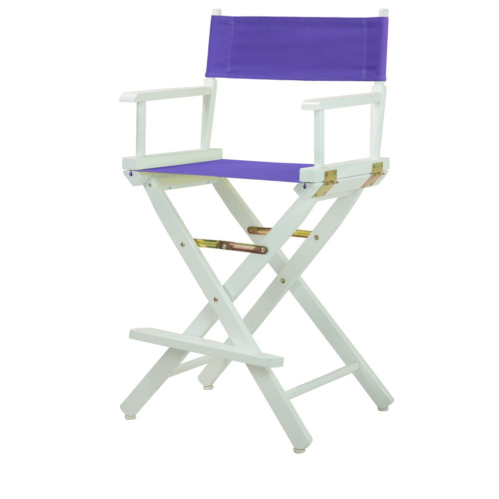 24" Director's Chair White Frame-Purple Canvas. Picture 5