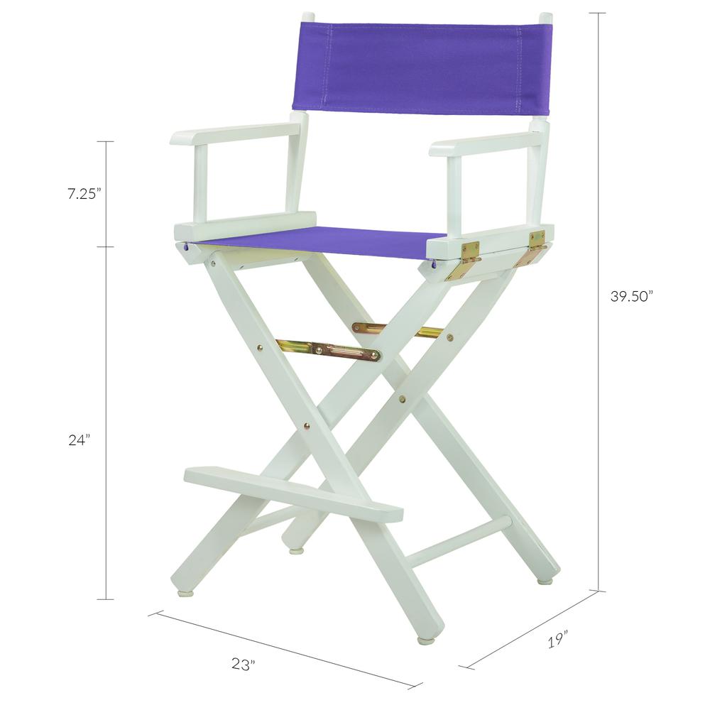 24" Director's Chair White Frame-Purple Canvas. Picture 6