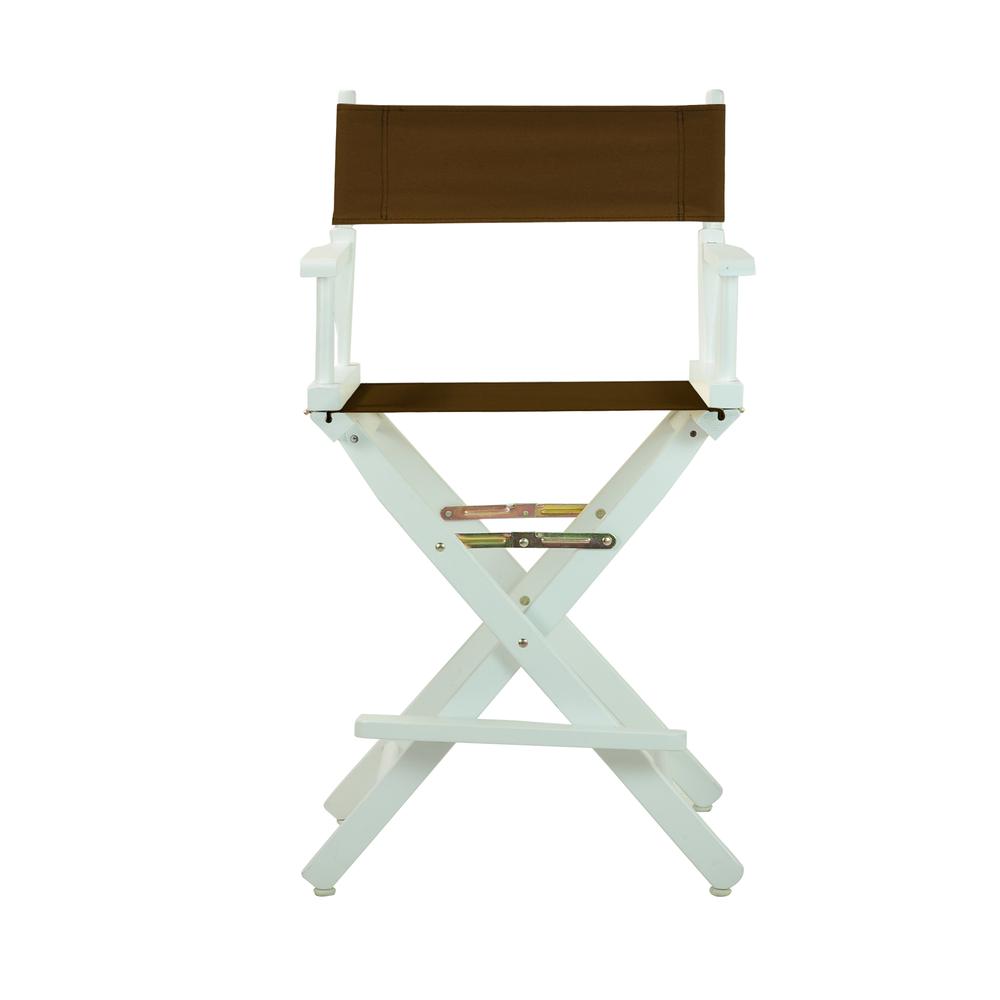 24" Director's Chair White Frame-Brown Canvas. The main picture.