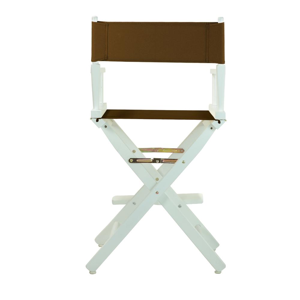 24" Director's Chair White Frame-Brown Canvas. Picture 4