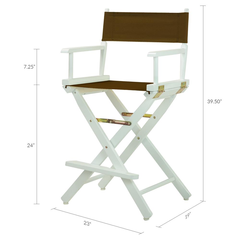 24" Director's Chair White Frame-Brown Canvas. Picture 6