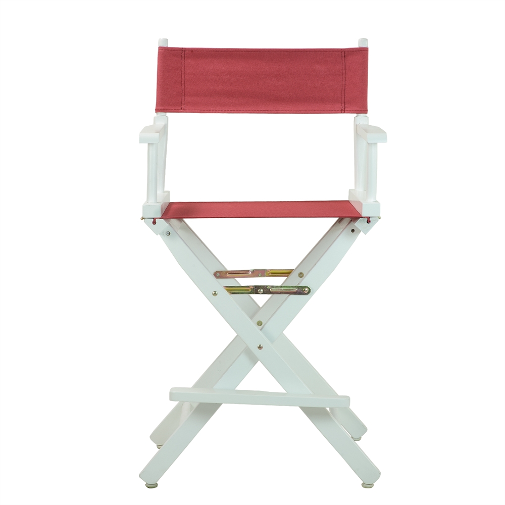 24" Director's Chair White Frame-Burgundy Canvas. The main picture.
