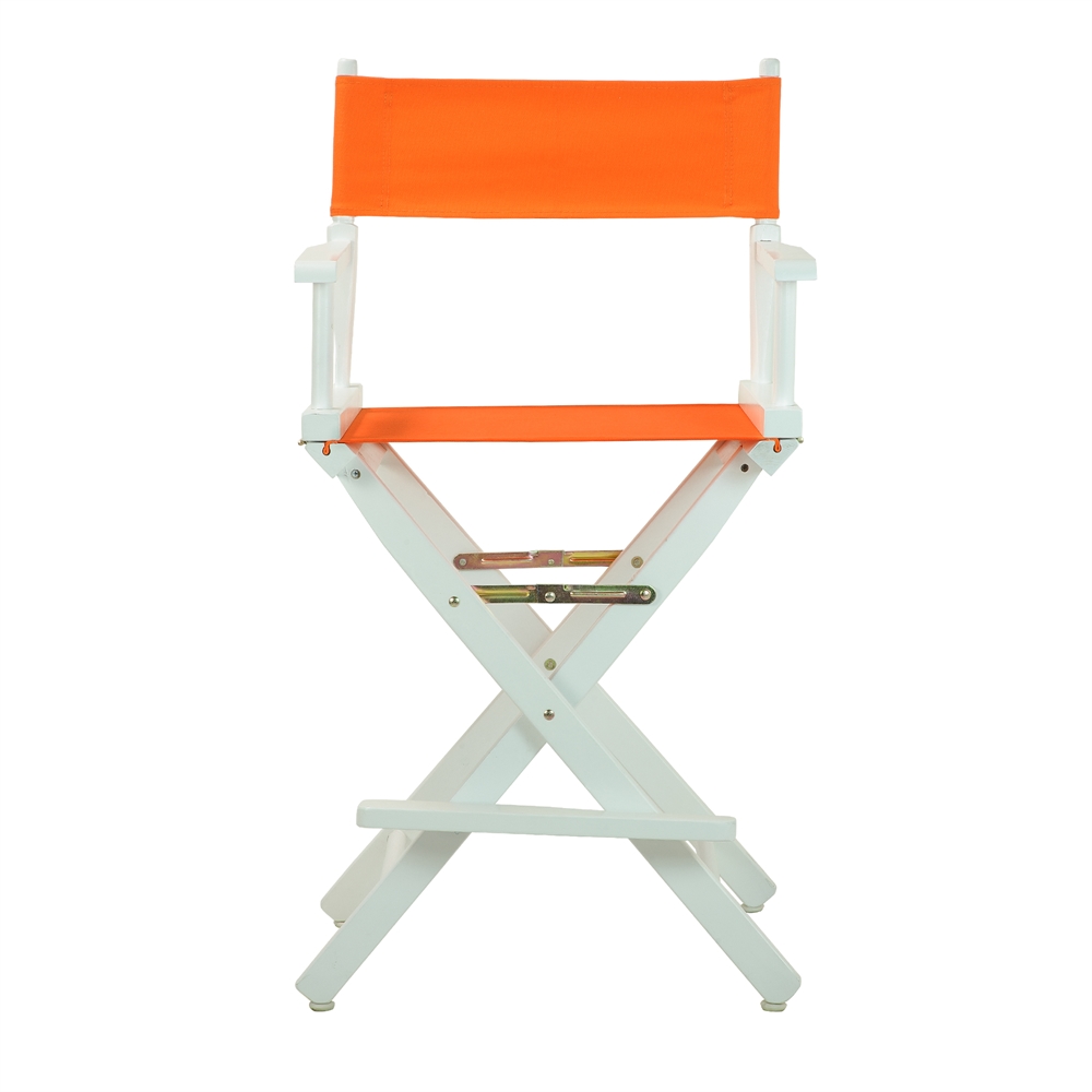 24" Director's Chair White Frame-Tangerine Canvas. The main picture.