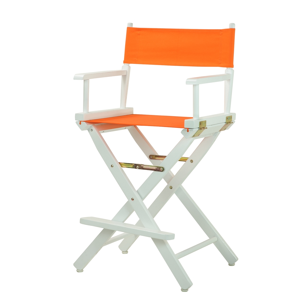 24" Director's Chair White Frame-Tangerine Canvas. Picture 2