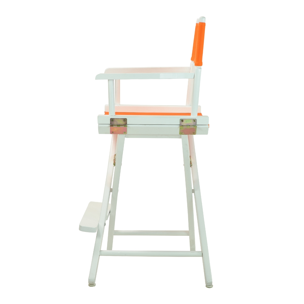 24" Director's Chair White Frame-Tangerine Canvas. Picture 3