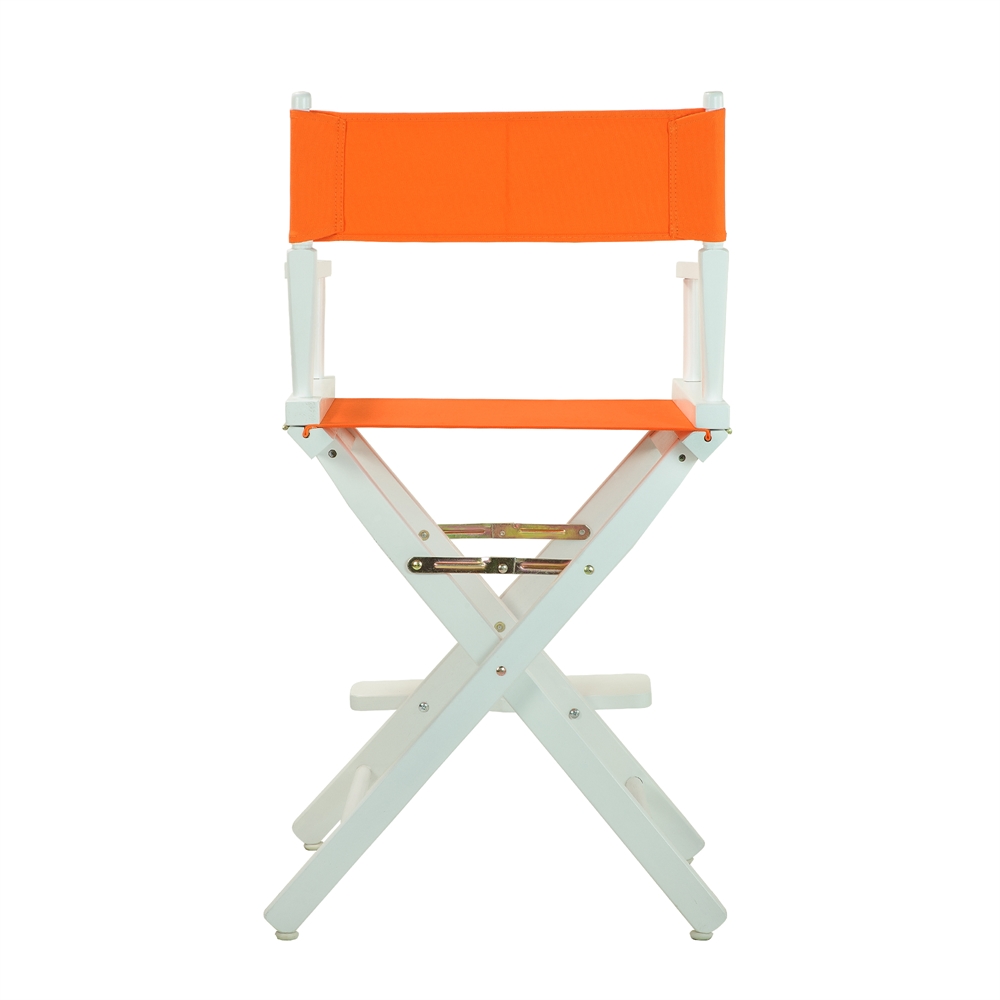 24" Director's Chair White Frame-Tangerine Canvas. Picture 4