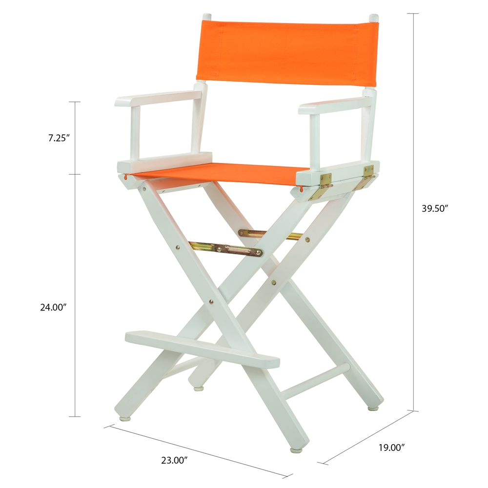 24" Director's Chair White Frame-Tangerine Canvas. Picture 5