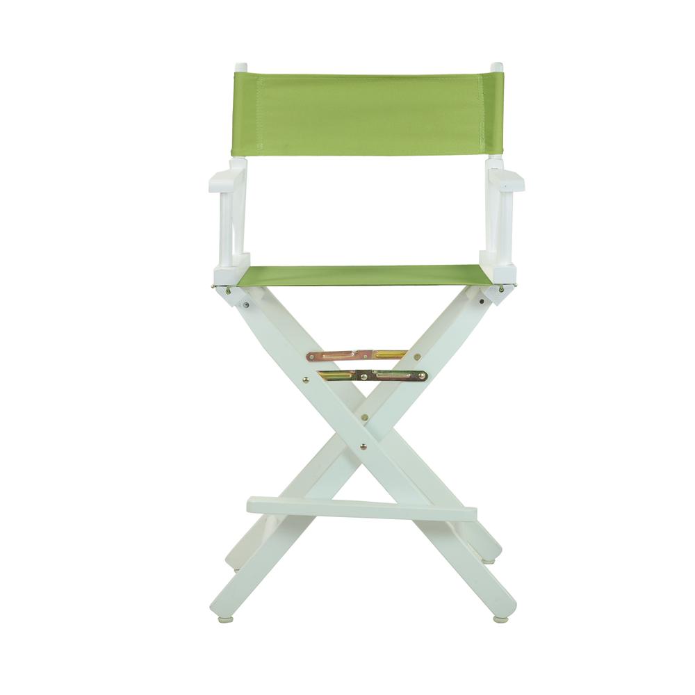 24" Director's Chair White Frame-Lime Green Canvas. Picture 1