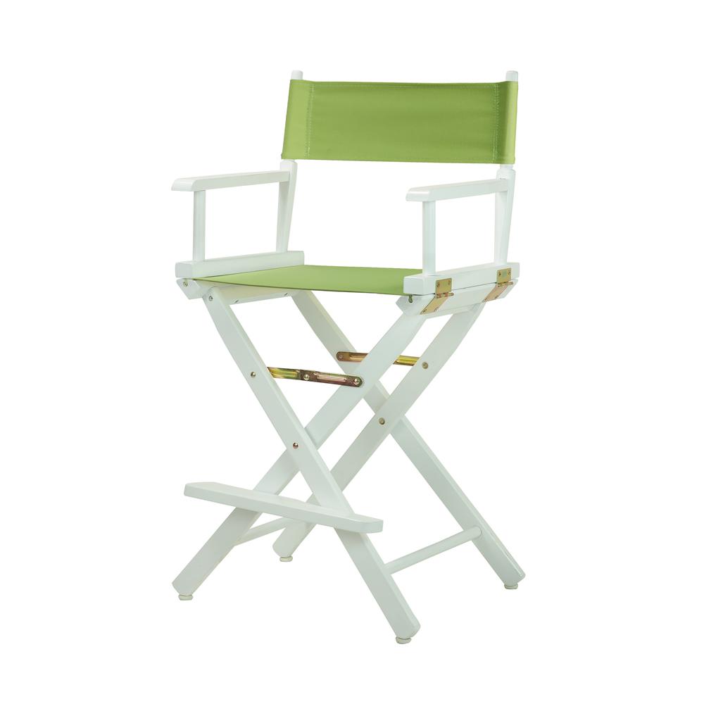 24" Director's Chair White Frame-Lime Green Canvas. Picture 5