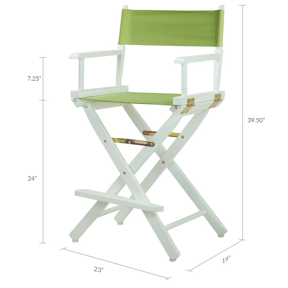 24" Director's Chair White Frame-Lime Green Canvas. Picture 6