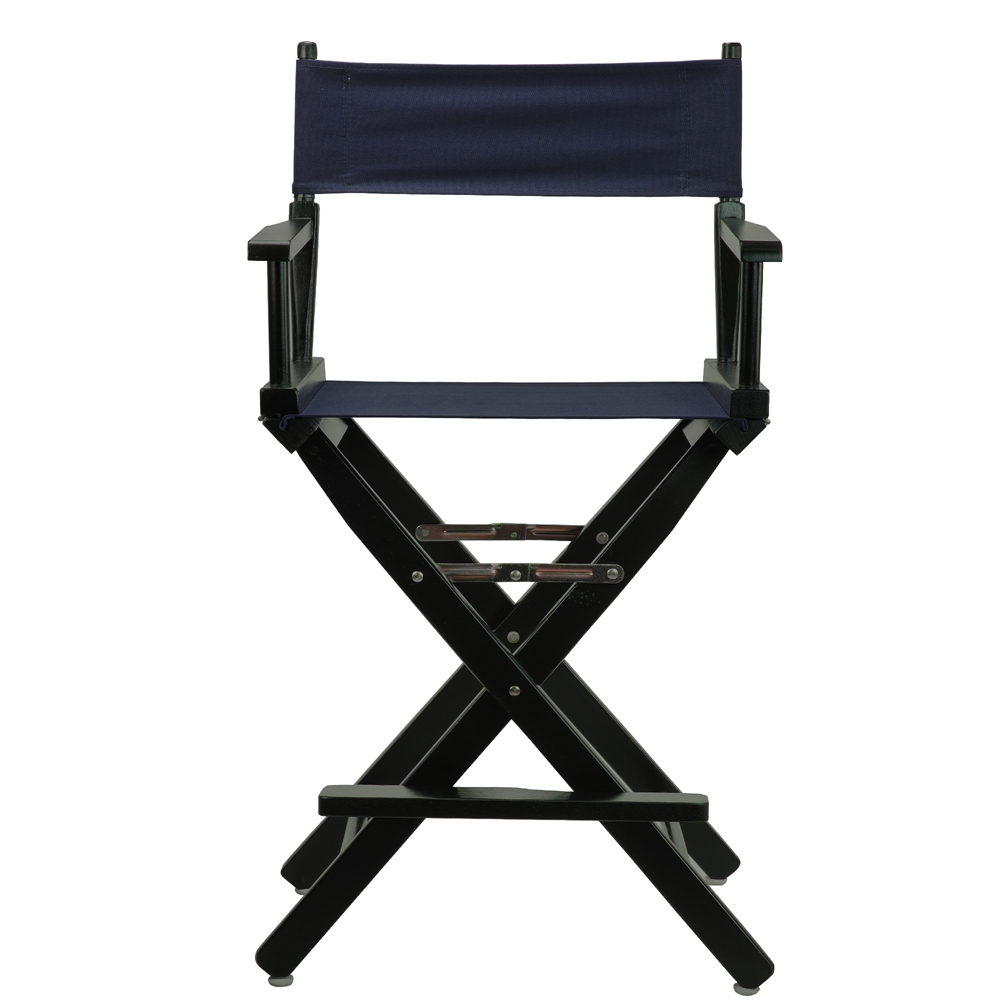 24" Director's Chair Black Frame-Navy Blue Canvas. Picture 1
