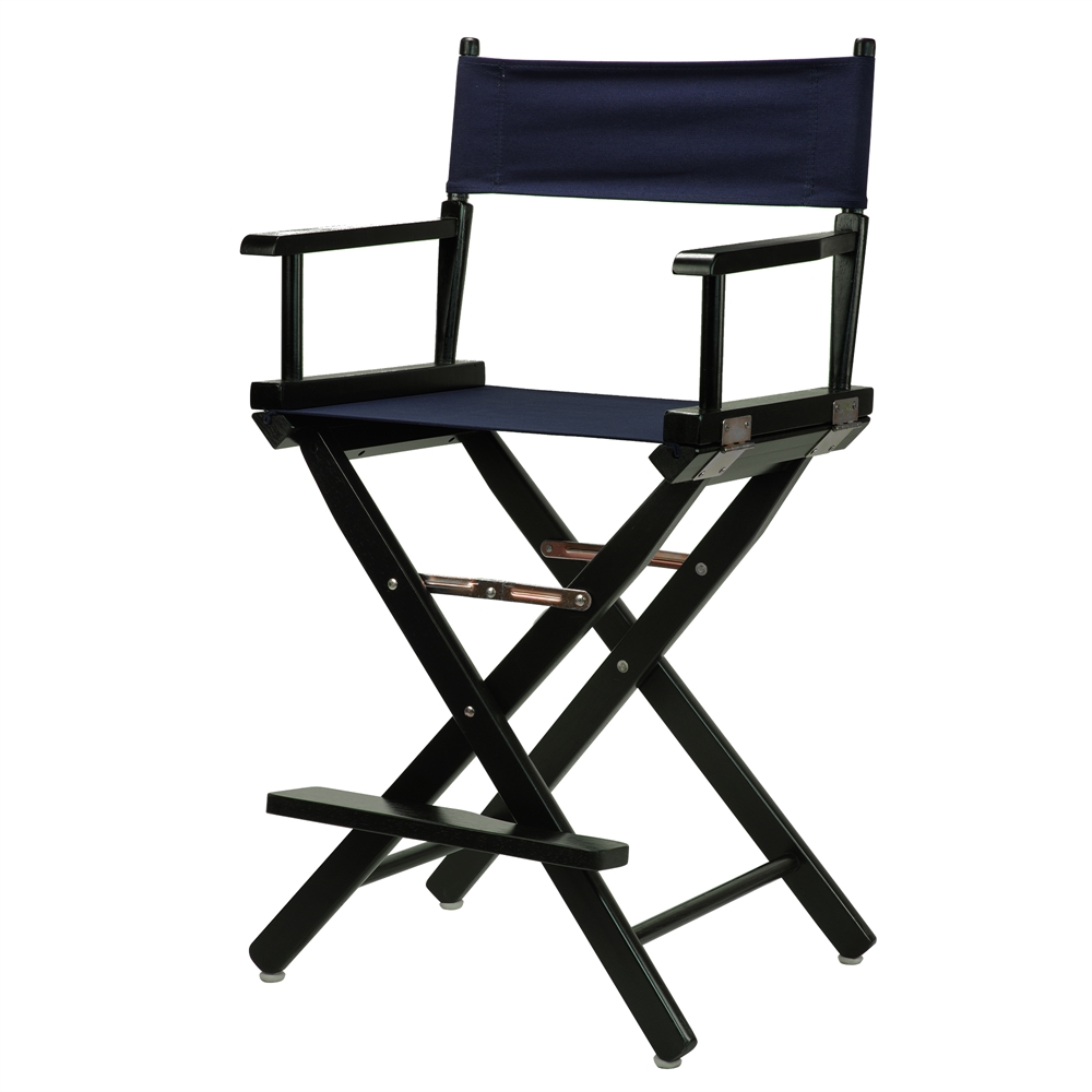 24" Director's Chair Black Frame-Navy Blue Canvas. Picture 2