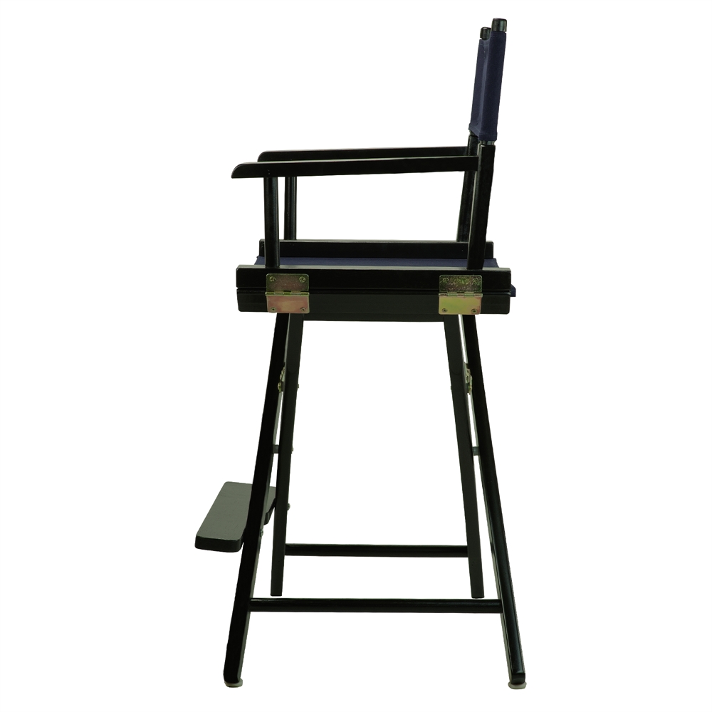 24" Director's Chair Black Frame-Navy Blue Canvas. Picture 3