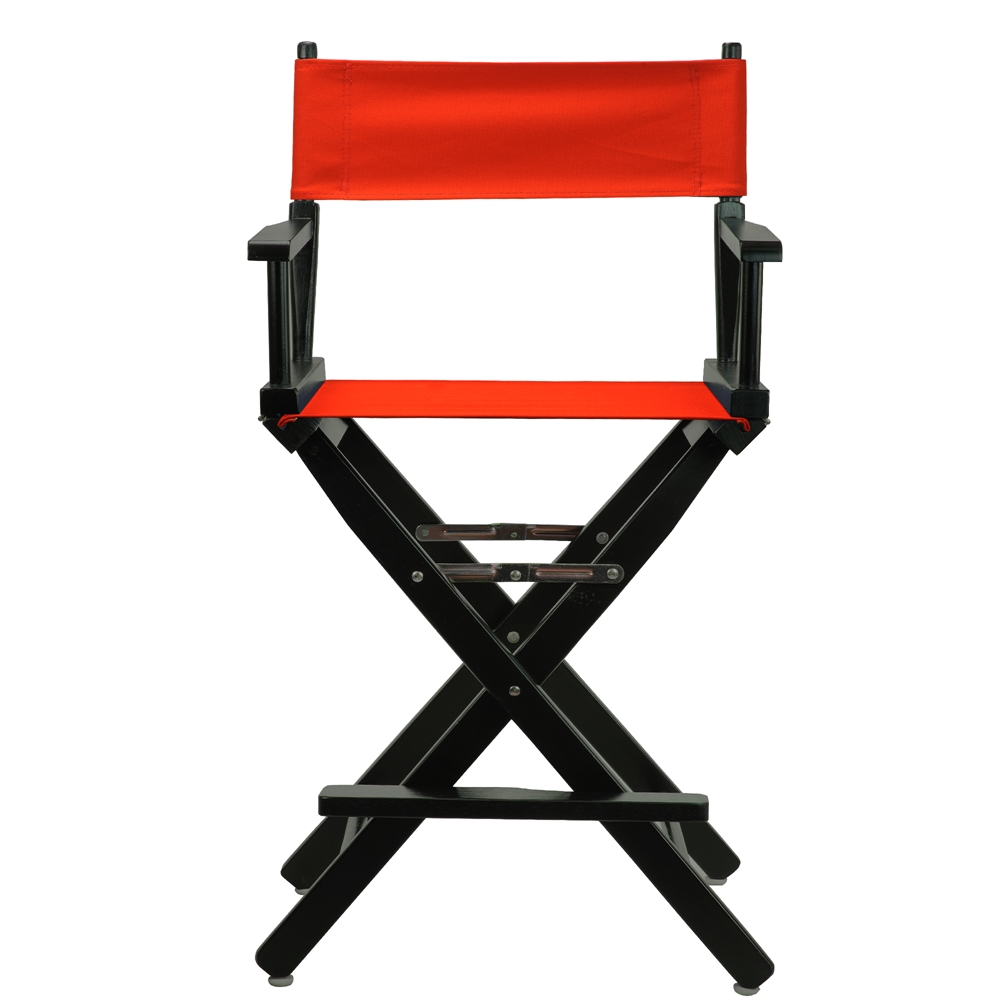 24" Director's Chair Black Frame-Red Canvas. Picture 1