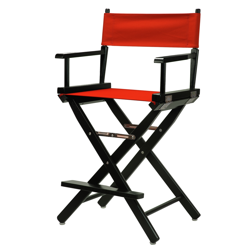 24" Director's Chair Black Frame-Red Canvas. Picture 3