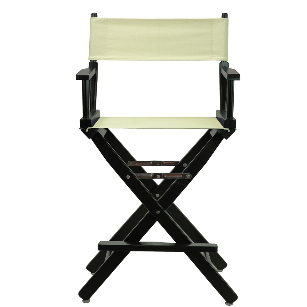 24" Director's Chair Black Frame-Natural/Wheat Canvas. Picture 1