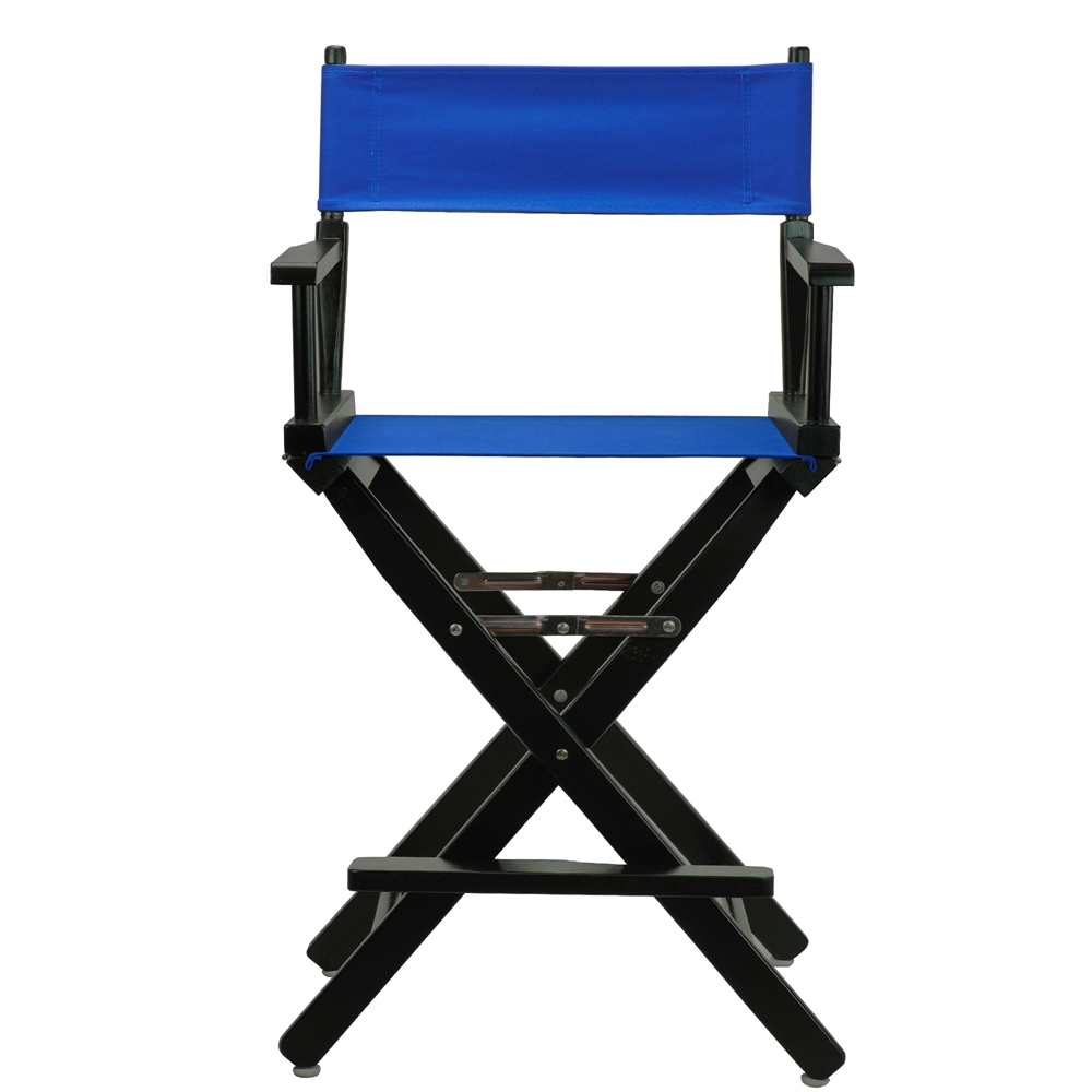 24" Director's Chair Black Frame-Royal Blue Canvas. Picture 1
