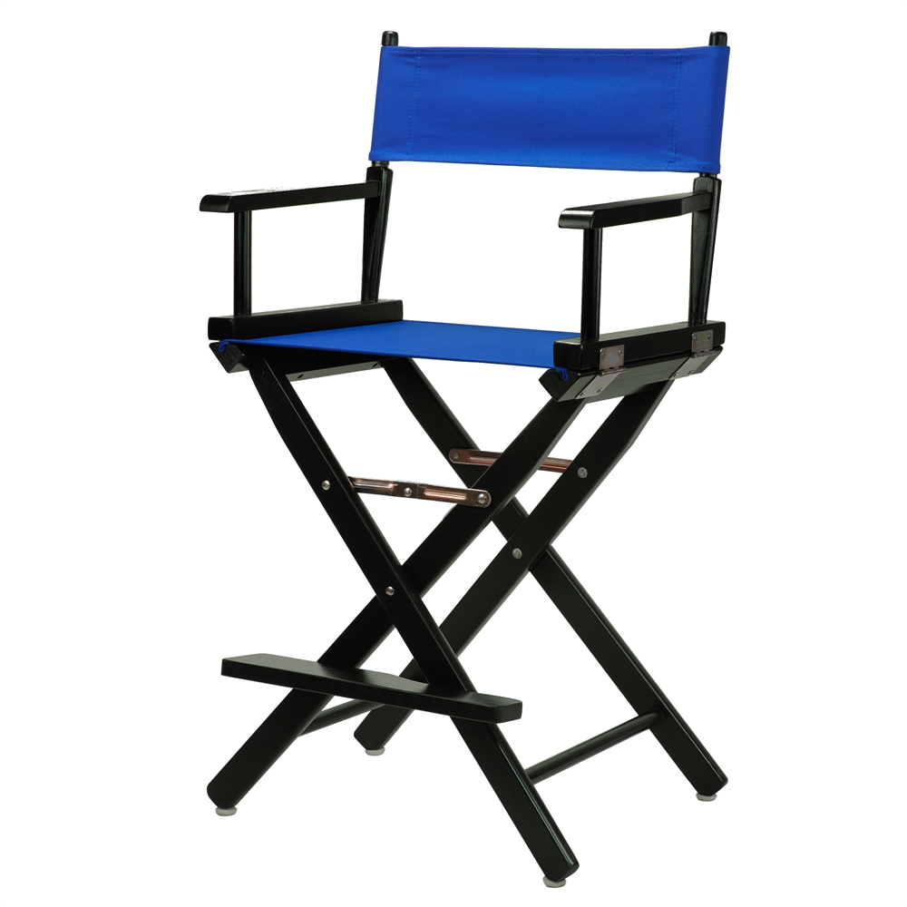24" Director's Chair Black Frame-Royal Blue Canvas. Picture 2