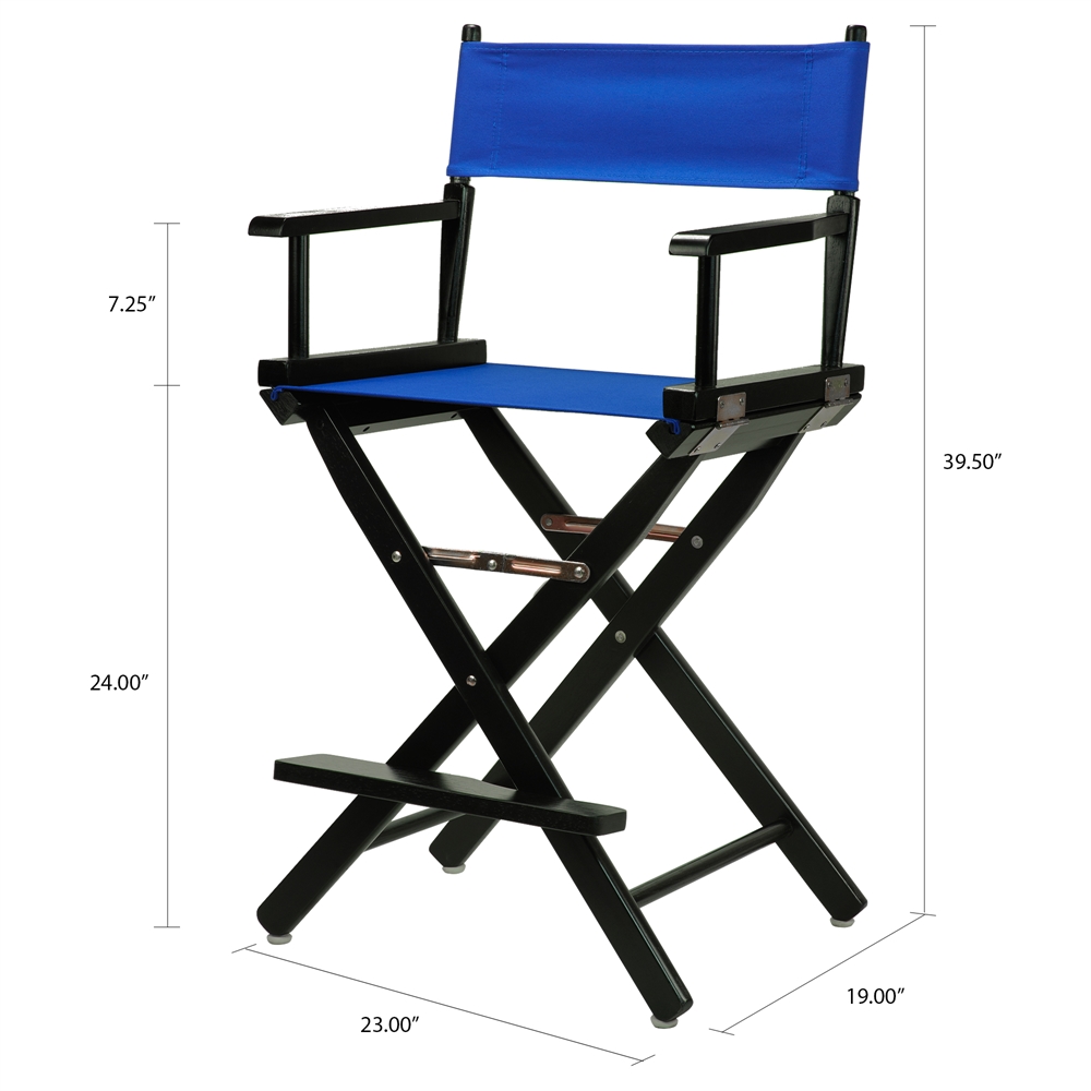 24" Director's Chair Black Frame-Royal Blue Canvas. Picture 5