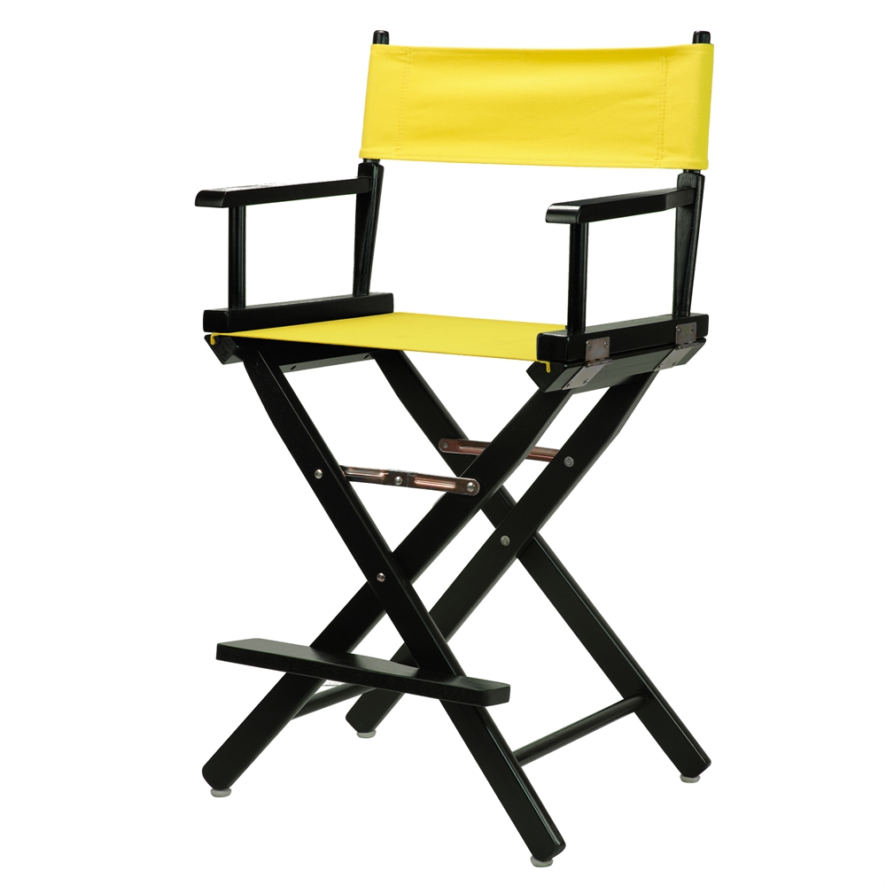 24" Director's Chair Black Frame-Yellow Canvas. Picture 2