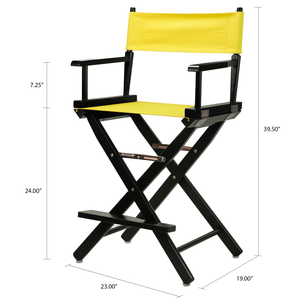 24" Director's Chair Black Frame-Yellow Canvas. Picture 5