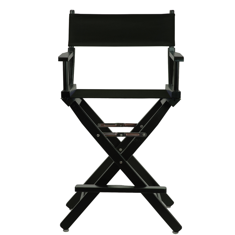24" Director's Chair Black Frame-Black Canvas. Picture 1