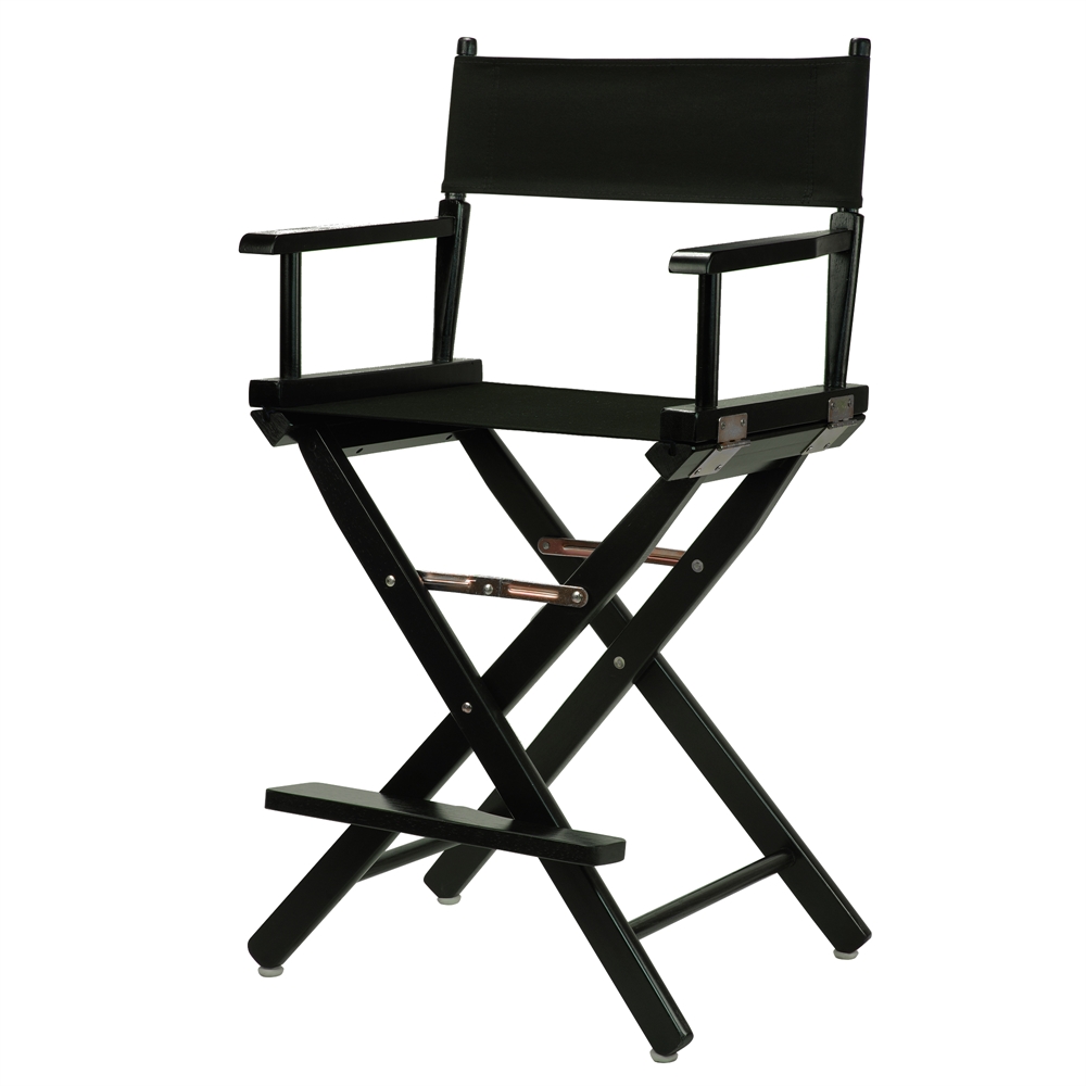 24" Director's Chair Black Frame-Black Canvas. Picture 2