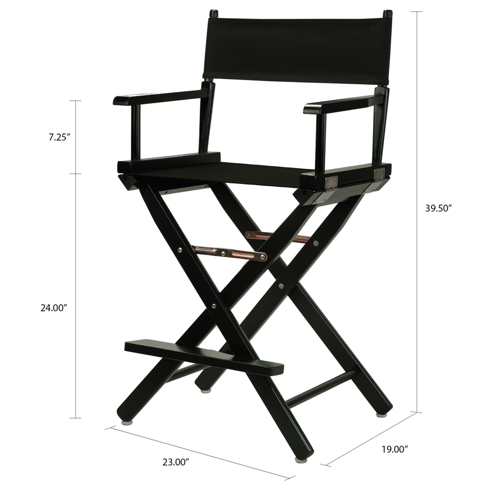 24" Director's Chair Black Frame-Black Canvas. Picture 5