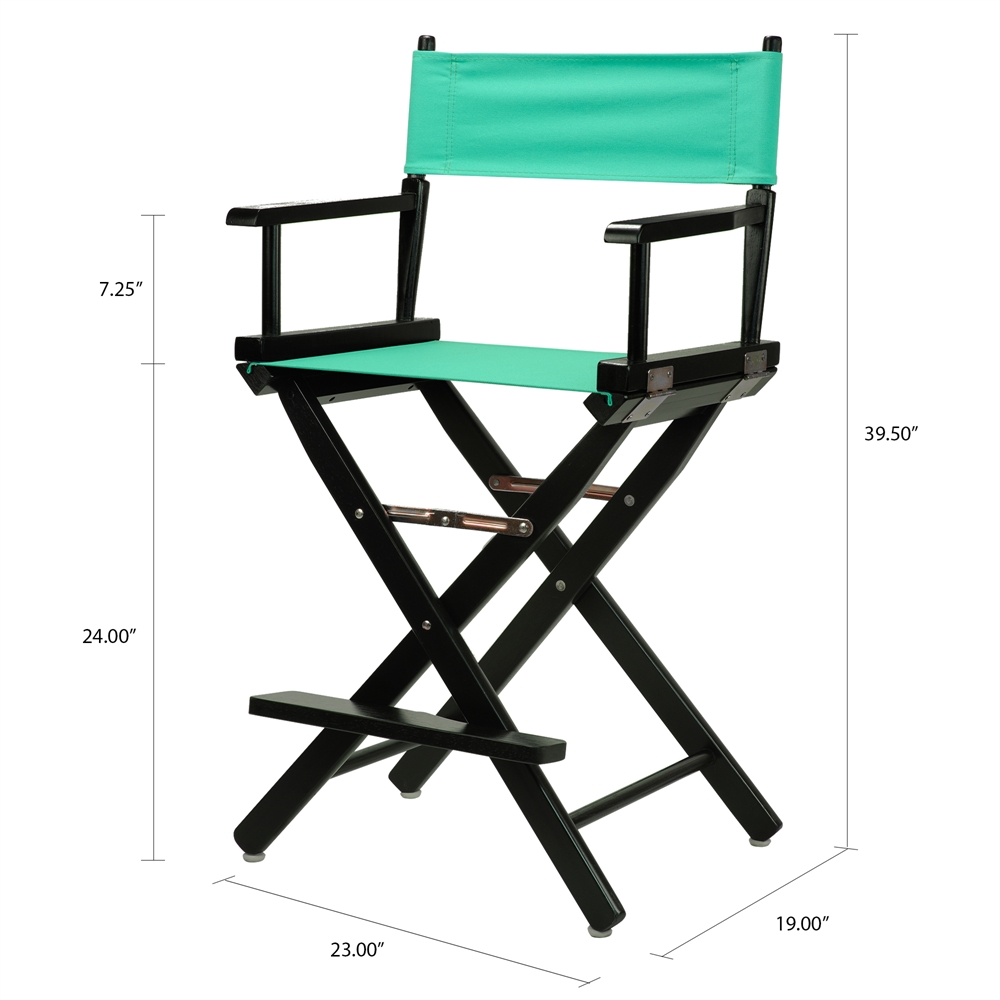 24" Director's Chair Black Frame-Teal Canvas. Picture 5
