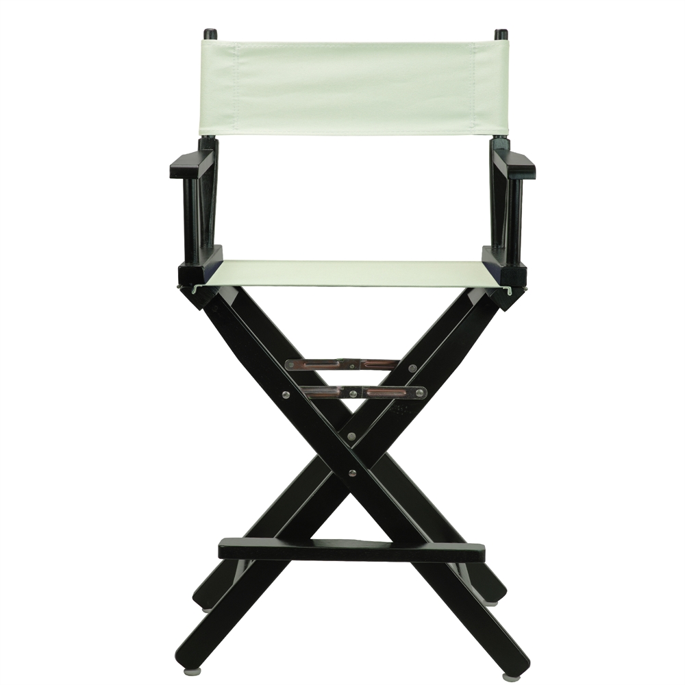 24" Director's Chair Black Frame-Gray Canvas. Picture 1
