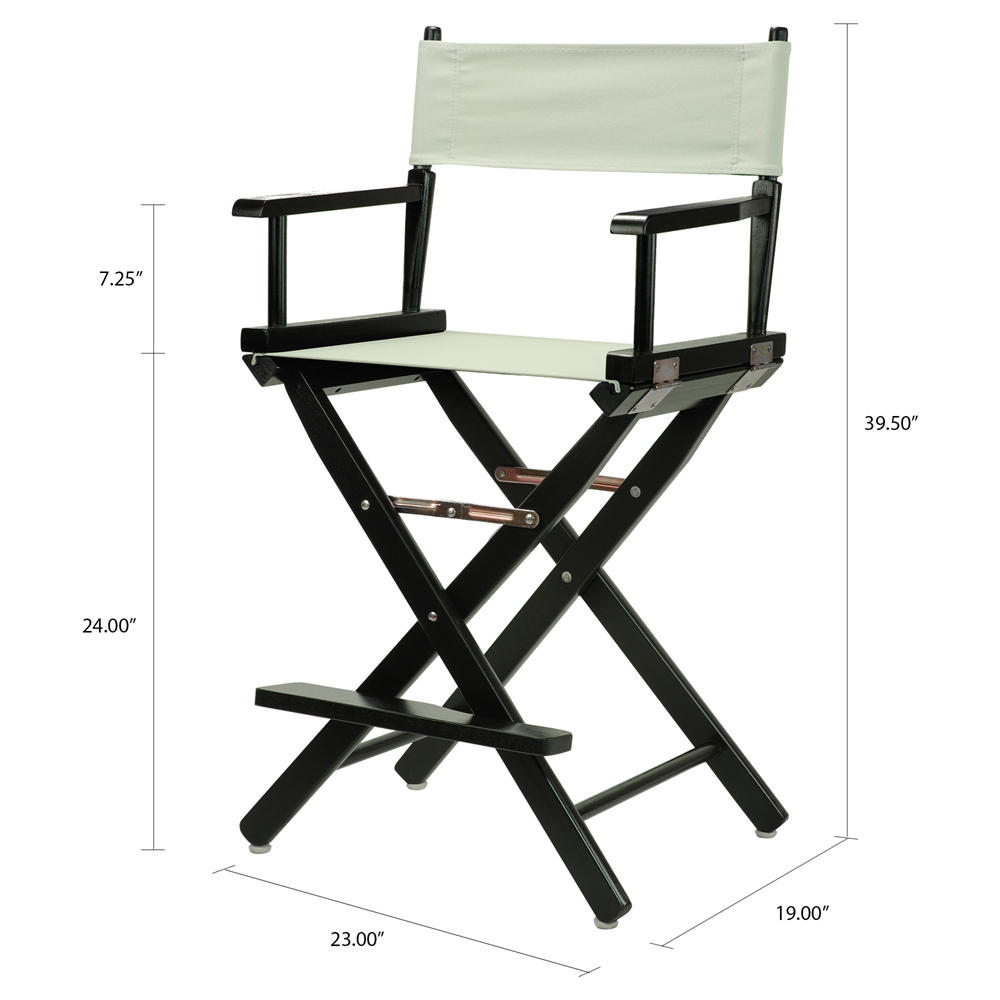 24" Director's Chair Black Frame-Gray Canvas. Picture 5