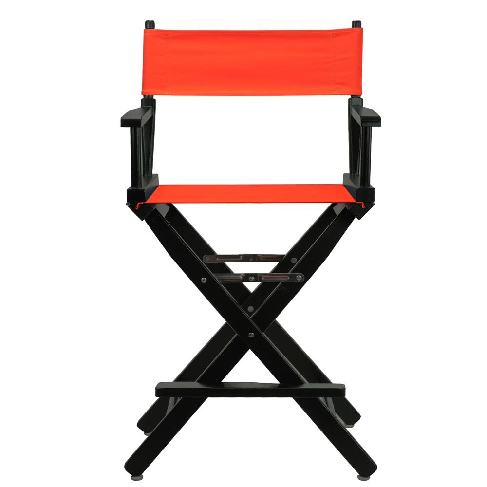 24" Director's Chair Black Frame-Orange Canvas. Picture 1