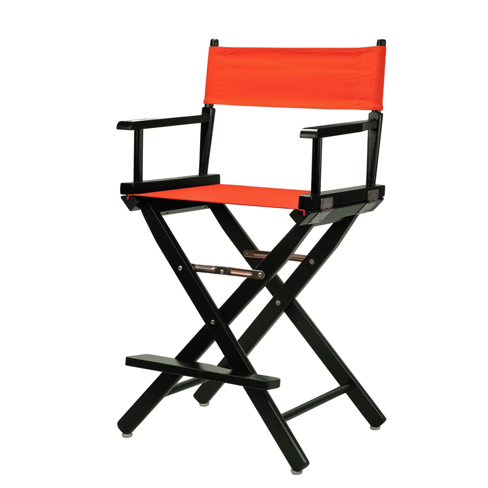 24" Director's Chair Black Frame-Orange Canvas. Picture 2