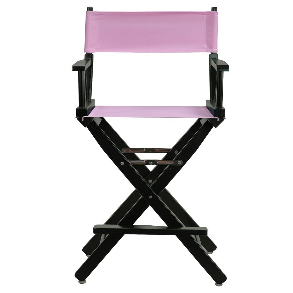 24" Director's Chair Black Frame-Pink Canvas. Picture 1