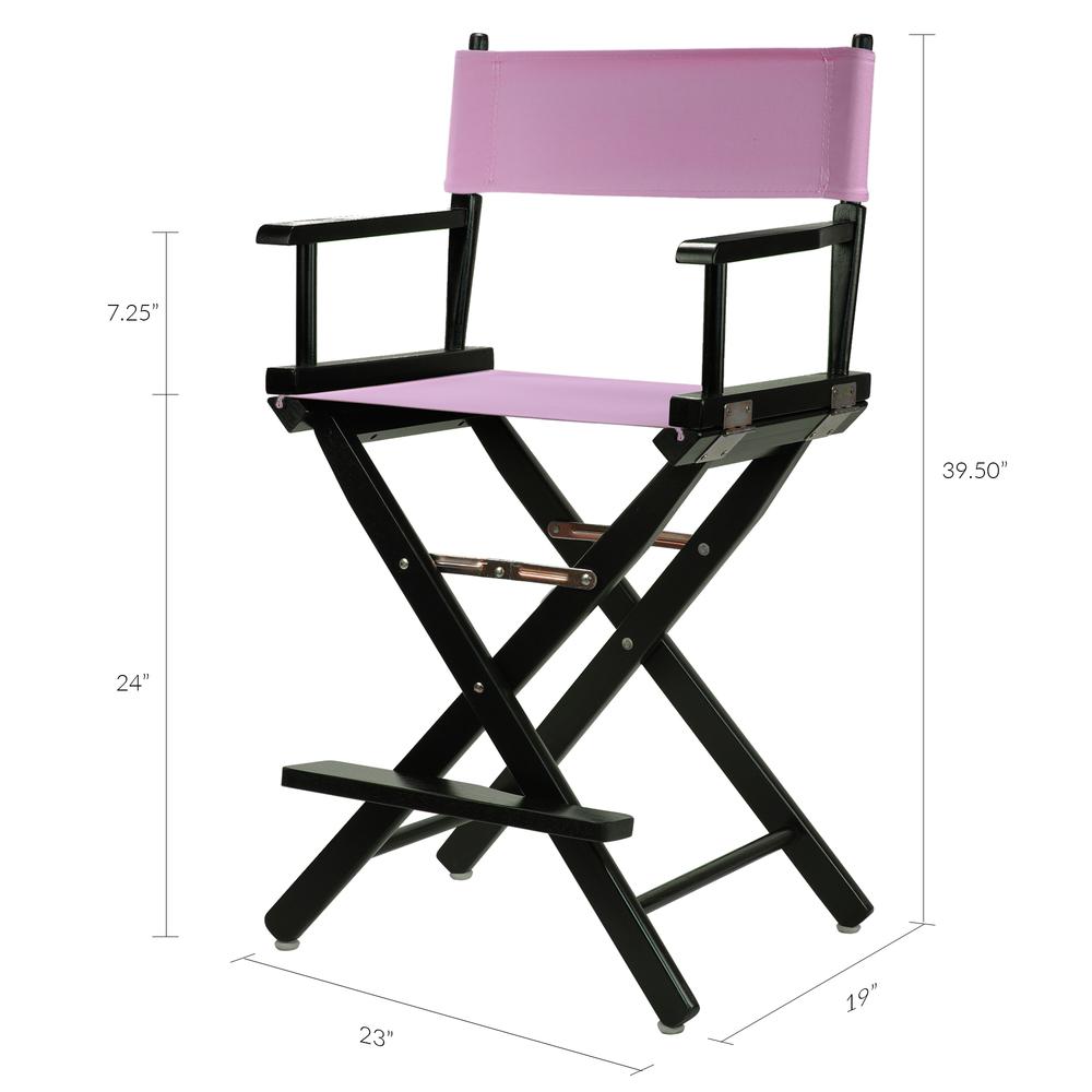 24" Director's Chair Black Frame-Pink Canvas. Picture 6