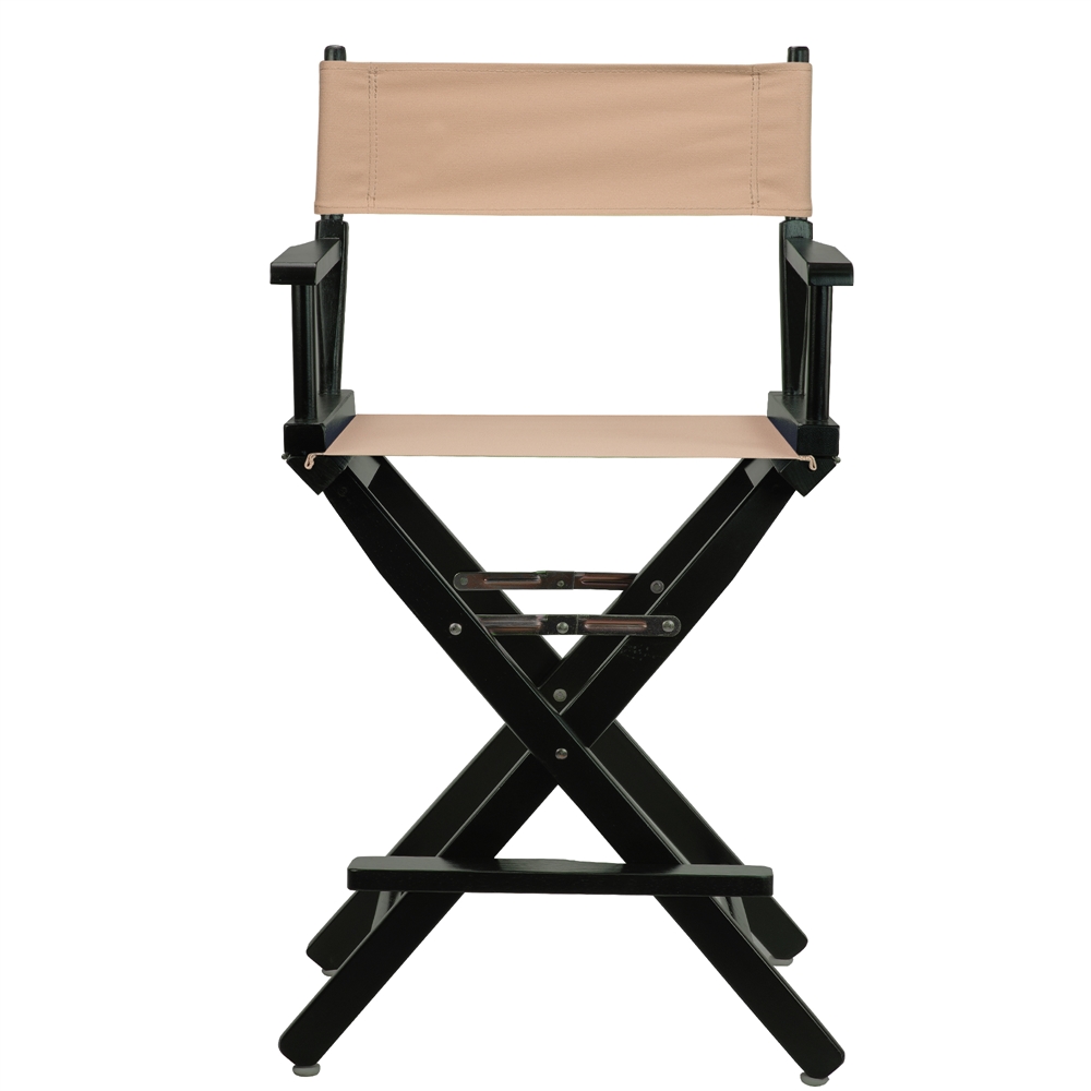 24" Director's Chair Black Frame-Tan Canvas. Picture 1